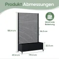 Hochbeet aus Metall mit Rad, Pflanzkasten aus Metall für den Außenbereich mit Spalier, freistehender Pflanzkasten mit Sichtschutz für den Außenbereich für Garten, Terrasse, Balkon - Thumbnail 5