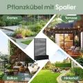 Hochbeet aus Metall mit Rad, Pflanzkasten aus Metall für den Außenbereich mit Spalier, freistehender Pflanzkasten mit Sichtschutz für den Außenbereich für Garten, Terrasse, Balkon - Thumbnail 6