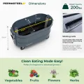 Permasteel selbstbewässerndes Gartenbeet, rollender Pflanztopf für Gemüse, Blumen, Kräuter und Obst, drinnen draußen, Laufräder, Blau - Thumbnail 6
