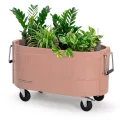 Permasteel selbstbewässerndes Gartenbeet, rollender Pflanztopf für Gemüse, Blumen, Kräuter und Obst, drinnen draußen, Laufräder, Blau - Thumbnail 10