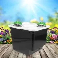 Gewächshaus Pflanzkübel für Hydrokultur Erdloser Anzuchteimer aus Langlebigem Kunststoff mit 2 Loch Abdeckung Geeignet für Gemüse Obst und Balkonpflanzen - Thumbnail 4