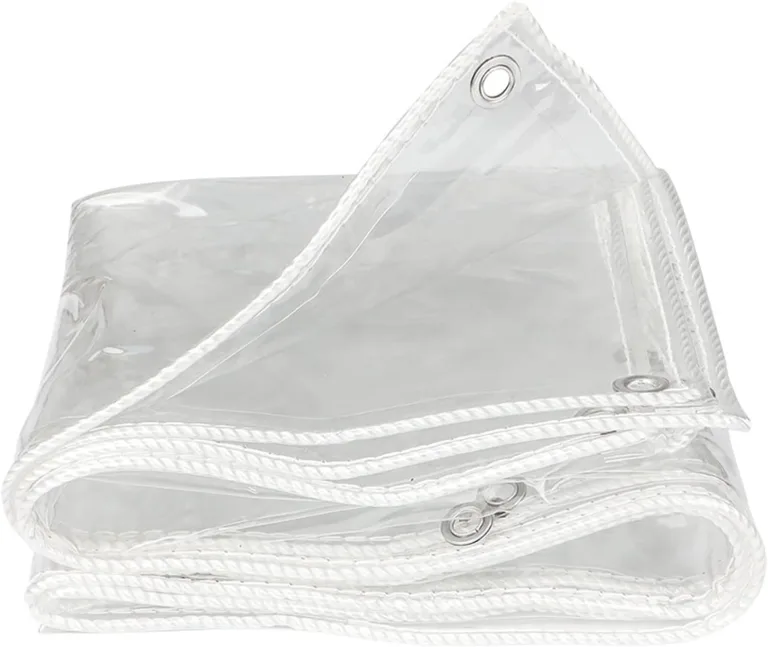 Transparente Plane, strapazierfähig, 13,7 Mil, wasserdicht, 16 x 33 Fuß, transparente Planen mit Ösen, Mehrzweck-Polyester für mittlere Beanspruchung, Allwetter-Plane, Gewächshaus-Kunststoff – Bild 6