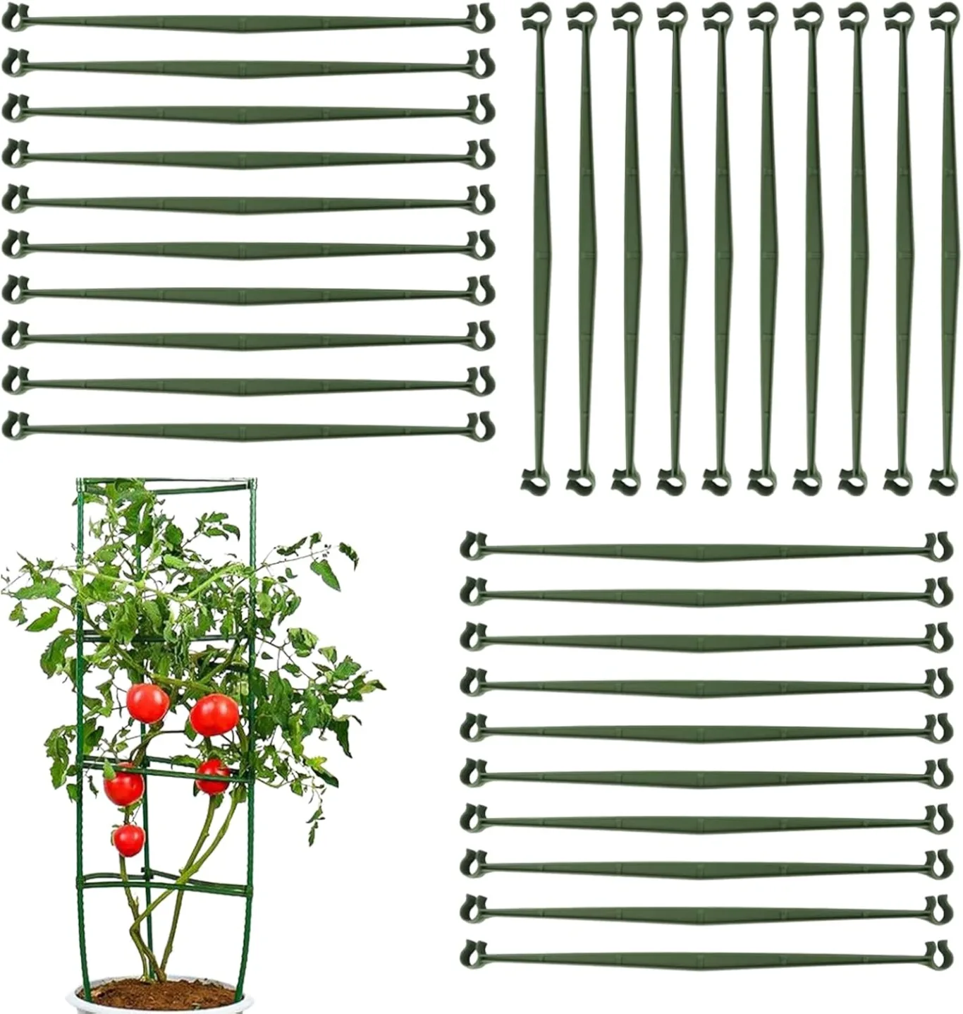 Spalierverbinder für Pflanzen – Set mit 30 Teilen, erweiterbares Kit, Kletterhilfe, Tomaten, garten, Gewächshaus, Gartenstruktur, Zubehör, widerstandsfähig und einfach zu montieren | für nachhal - Bild 1