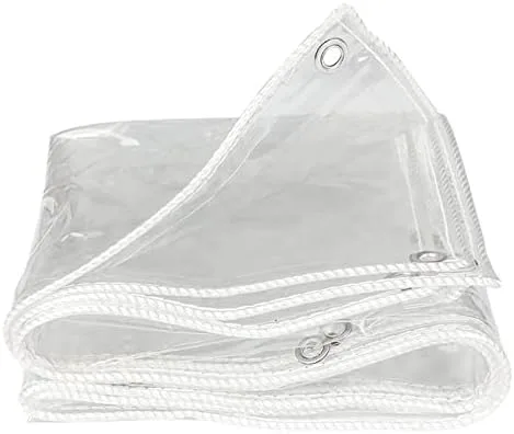 Transparente Plane, strapazierfähig, 13,7 Mil, wasserdicht, 13 x 20 Fuß, transparente Planen mit Ösen, Mehrzweck-Polyester für mittlere Beanspruchung, Allwetter-Plane, Gewächshaus-Kunststoff - Bild 1