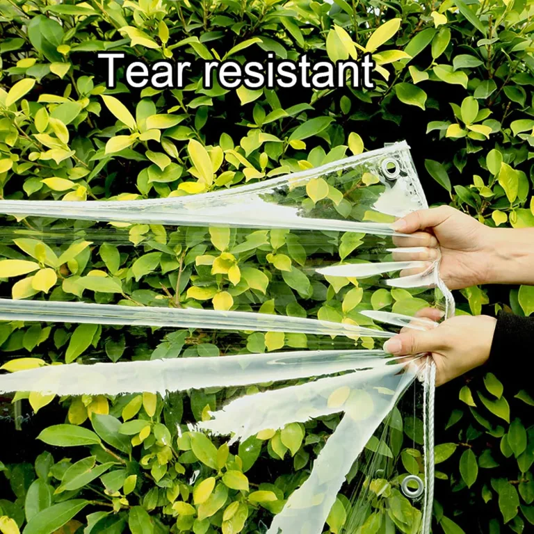 Transparente Plane, strapazierfähig, 13,7 Mil, wasserdicht, 13 x 20 Fuß, transparente Planen mit Ösen, Mehrzweck-Polyester für mittlere Beanspruchung, Allwetter-Plane, Gewächshaus-Kunststoff – Bild 5