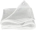 Transparente Plane, strapazierfähig, 13,7 Mil, wasserdicht, 13 x 20 Fuß, transparente Planen mit Ösen, Mehrzweck-Polyester für mittlere Beanspruchung, Allwetter-Plane, Gewächshaus-Kunststoff - Thumbnail 6