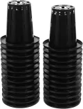 100 Stück Hydroponische Pflanzkörbe Schwarze Kunststoff Netztöpfe mit Wurzelschnitt 70mm Hoch für Balkon Gewächshaus und Hydroponik Anzucht - Thumbnail 1