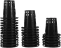 ifundom Hydroponische Netztöpfe 100 Stück Schwarz 70mm – Kunststoff Pflanzkörbe mit Wurzelschnittfunktion für Balkon Gewächshaus Hydroponik Zimmergarten - Thumbnail 1