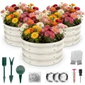 Shall 3-teiliges (61 cm x 28,8 cm) rundes Hochbeet-Set für den Außenbereich, mit Sicherheitskanten, einfach aufzubauen, geeignet für Blumen und Obst. - Thumbnail 1