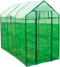 Gewächshaus mit 2 Ablagen, Faltbarer Begehbarer Technikraum mit Rolltür, Klein Winterfest Tomatenhaus für Optimales Pflanzenwachstum, 120x240x190 cm Grün PVC - Thumbnail 2