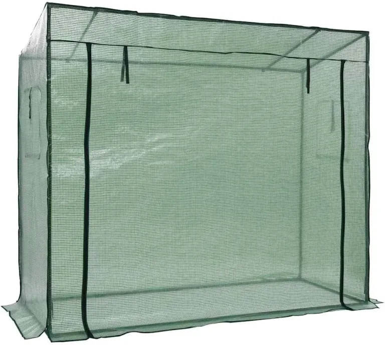 Gewächshaus, Begehbares Tomatenhaus, Pflanzenhaus mit Rolltür für Balkon, Terrasse, Garten, Hinterhof, Wetterbeständig, 200x80x173 cm Grün Polyethylen – Bild 4