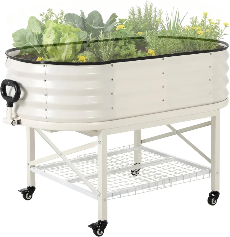 Hochbeet Metall mit Vogelschutznetz, Robuster Pflanzkasten Blumenkasten Kit Wetterfester Pflanzkasten aus Verzinktem Stahl, Vielseitig für Gemüse, Blumen & Kräuter, Einfache Montage – Bild 8