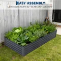 Hochbeet Metall mit Vogelschutznetz, Robuster Pflanzkasten Blumenkasten Kit Wetterfester Pflanzkasten aus Verzinktem Stahl, Vielseitig für Gemüse, Blumen & Kräuter, Einfache Montage - Thumbnail 3