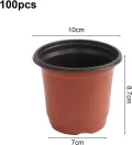 100 Stück zweifarbige Kunststoff-Pflanztöpfe mit Drainagelöchern, flexibel und Stecklinge, Kräuter, Sukkulenten, Garten, Gewächshaus - Thumbnail 6
