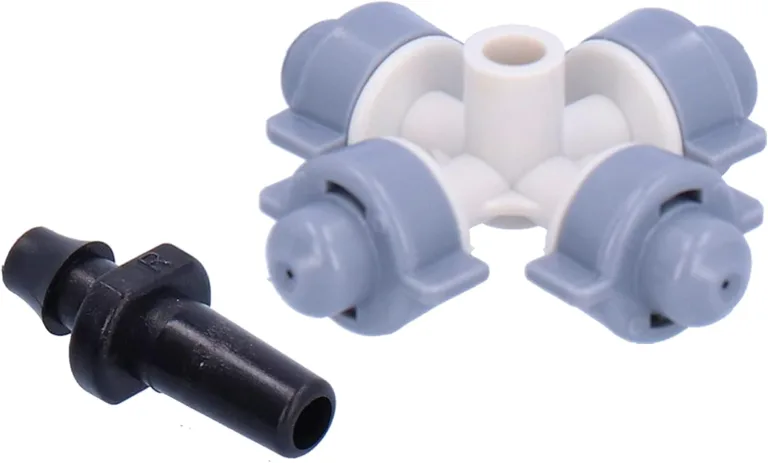 50Set 4-ss-Sprühdüsen-Befeuchtungs-Hängesprinkler-Bewässerungszubehör Grauer Kunststoff-Gartenbewässerungssatz für Rasen, Gewächshäuser, Parks, Landschaftsbau – Bild 6