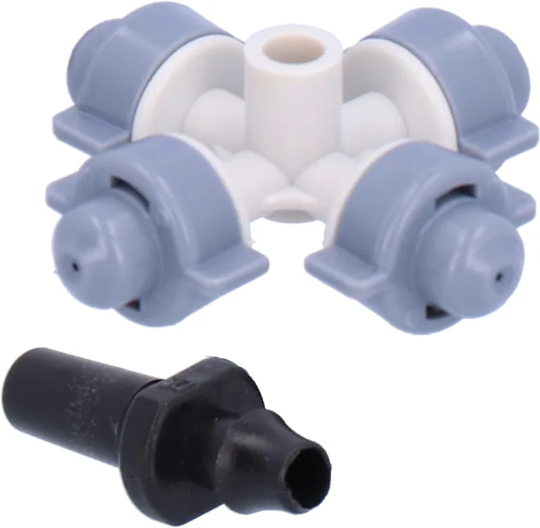 50Set 4-ss-Sprühdüsen-Befeuchtungs-Hängesprinkler-Bewässerungszubehör Grauer Kunststoff-Gartenbewässerungssatz für Rasen, Gewächshäuser, Parks, Landschaftsbau – Bild 8