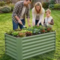 INNO STAGE Verzinkte Hochbeet-Bausätze, 120 x 60 x 53 cm – Hochbeete aus Metall für den Außenbereich, hohe, große Hochbeete aus Stahl für Gemüse und Blumen, Pflanzkästen für den Außenbereich – Grün - Thumbnail 9