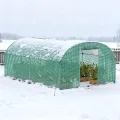 12㎡ Frostschutz Gartengewächshäuser aus Stahl Rahmen 3x4x2m HDPE Foliengewächshaus mit 4 Insektenschutzgitter Fenster & Tür Begehbares Gewächshaus Garten Überwinterungszelt für Pflanzen - Thumbnail 8