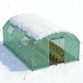 12㎡ Frostschutz Gartengewächshäuser aus Stahl Rahmen 3x4x2m HDPE Foliengewächshaus mit 4 Insektenschutzgitter Fenster & Tür Begehbares Gewächshaus Garten Überwinterungszelt für Pflanzen - Thumbnail 1