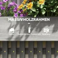 Outsunny Hochbeet Massivholz, Pflanzbeet Frühbeet Gartenbeet mit verstellbarem Blumenkasten, Wand, Pflanzkasten Pflanzkübel 60x16x80cm für Terrasse, Balkon, Gartenspalier für Blumen Pflanzen Grau - Thumbnail 8