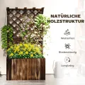 Outsunny Hochbeet Pflanzkasten mit Rankgitter Dach Spalier Pflanzkübel Blumenkasten Holz, Gartenspalier 64 x 33 x 122cm für Garten Balkon Terrasse, Blumenkübel für Kletterpflanzen Korbpflanzen, Blumen - Thumbnail 6