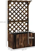 Outsunny Hochbeet Pflanzkasten mit Rankgitter Dach Spalier Pflanzkübel Blumenkasten Holz, Gartenspalier 64 x 33 x 122cm für Garten Balkon Terrasse, Blumenkübel für Kletterpflanzen Korbpflanzen, Blumen - Thumbnail 8