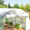 Outsunny Gewächshausfolie 3 x 4 m, wasserdicht Polyethylenfolie mit Rolltür, 8 Fenster, UV Schutz, Reißfest Gartenfolie Abdeckplane für Folientunnel Gartenarbeit, Tunnelfolie für Außenbereich Grün - Thumbnail 9