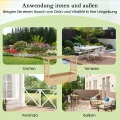 COSTWAY Hochbeet mit Rankgitter & hängendem Dach, Pflanzkasten mit Rankhilfe & Abflusslöchern, Blumenkasten für Kletterpflanzen, für Garten Hof Terrasse, Pflanzgefäß Holz, Natur, 148 x 50 x 103 cm - Thumbnail 8
