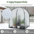 SUNYRISY Gewächshaus Tomatengewächshaus Foliengewächshaus für Balkon Outdoor, 3-lagige Blasenfilm Winterfest, UV-Beständig, mit Wasserdicht Bodenmatte, 150 x 150 x 190 cm - Thumbnail 9