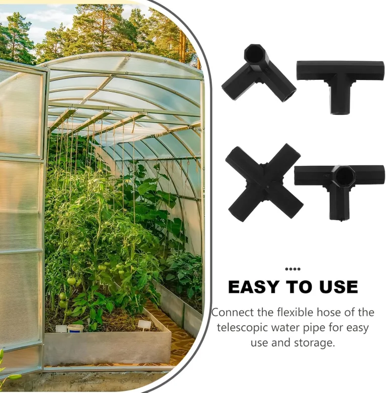 40 Gewächshaus Rohrverbinder 3 4 Wege Kunststoffverbinder Schwarz 11mm für Stabile Gartenrahmen Pflanzenstützen und Blumenständer Zubehör für Gewächshäuser – Bild 3