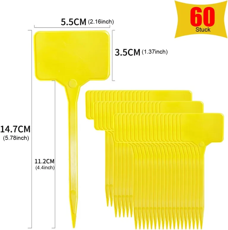 60 Stk Pflanzenschilder Wetterfest,15x5.5CM Umweltfreundliche PP Garten Pflanzenstecker zum Beschriften,T-type Wiederverwendbar Schilder für Gemüse,Kräuter,Blumen,Obstgarten,Gewächshaus Zubehör – Bild 4