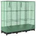 Hochbeet mit Gewächshausabdeckung 120 x 40 x 123 cm Schwarz Rattan-Look Robustes PP und Eisenrahmen für mehr Komfort im Garten Balkon und Terrasse - Thumbnail 6