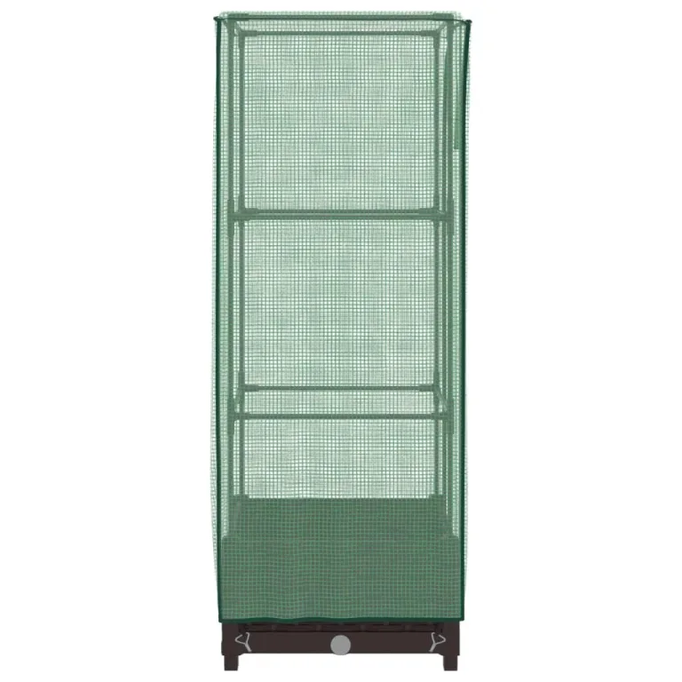 Hochbeet mit Gewächshausaufsatz 40Ã—40Ã—123 cm Rattan-Optik Braun, platzsparendes Hochbeet aus PP+Eisen für Balkon Garten Terrasse und Gemüsekultur – Bild 5