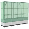 Hochbeet mit Gewächshaus Rattanoptik 160x40x138 cm PP-Eisen für Balkon Garten Terrasse Kräuter Gemüse platzsparend - Thumbnail 6