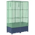 Hochbeet mit Gewächshausaufsatz 80x40x138 cm Rattan-Optik, Stabiler Eisenrahmen, wasserfestes PE-Frühbeet, BelüftungsreiÃŸverschlüsse, platzsparend für Garten Balkon und Terrasse - Thumbnail 6