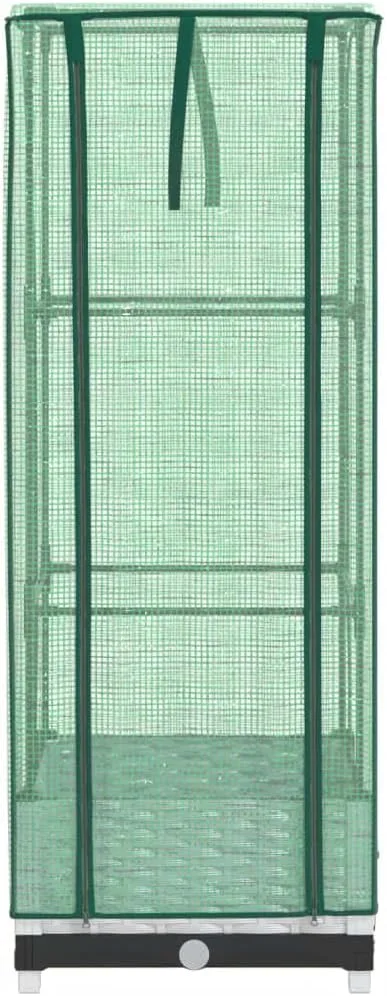 Hochbeet mit Gewächshausaufsatz 40x40x123 cm Weiß Rattan-Optik Eisen-Rahmen Tomatenhaus Frühbeet für Balkon Garten Terrasse – Bild 5