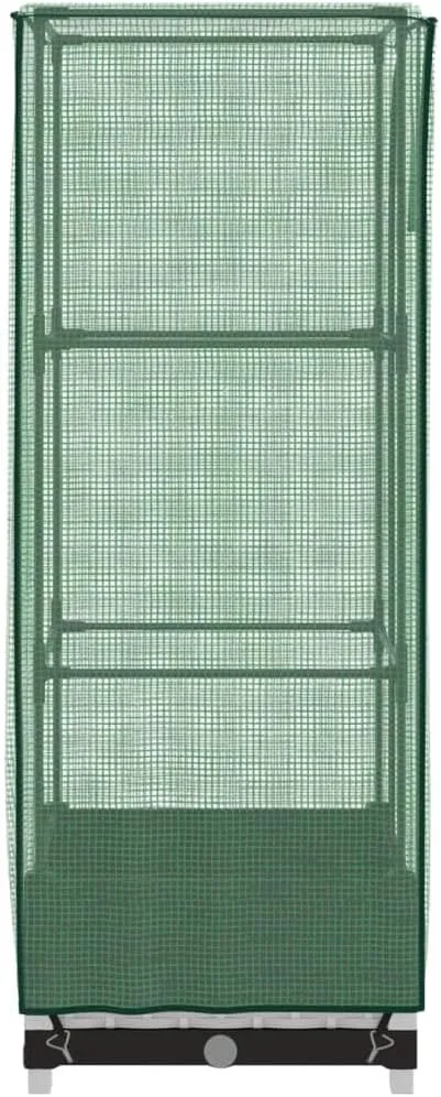 Hochbeet mit Gewächshausaufsatz 40x40x123 cm Weiß Rattan-Optik Eisen-Rahmen Tomatenhaus Frühbeet für Balkon Garten Terrasse – Bild 6