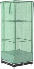 Hochbeet mit Gewächshausaufsatz 40x40x123 cm Weiß Rattan-Optik Eisen-Rahmen Tomatenhaus Frühbeet für Balkon Garten Terrasse - Thumbnail 7
