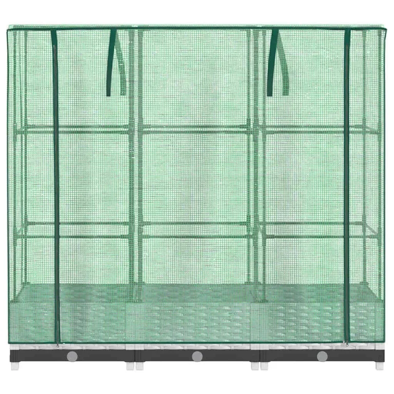 Hochbeet mit Gewächshaus-Aufsatz 120x40x123 cm, Stabiler Eisenrahmen, Rattan-Optik, weiÃŸ, platzsparendes Tomatenhaus, Kräuterbeet für Balkon, Terrasse und Garten – Bild 4