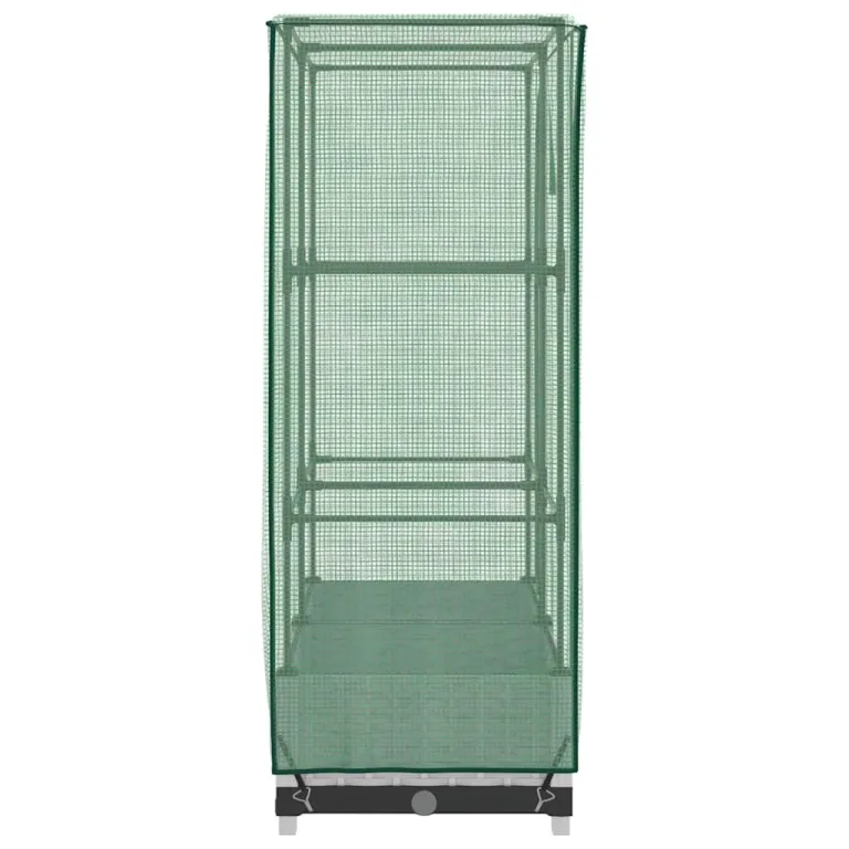 Hochbeet mit Gewächshausaufsatz 80x40x123 cm WeiÃŸ Rattan-Optik, platzsparendes Pflanzbeet aus PP & Eisenrohr für Balkon, Terrasse, Garten, mit LüftungsreiÃŸverschlüssen – Bild 5