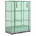 Hochbeet mit Gewächshausaufsatz 80x40x123 cm WeiÃŸ Rattan-Optik, platzsparendes Pflanzbeet aus PP & Eisenrohr für Balkon, Terrasse, Garten, mit LüftungsreiÃŸverschlüssen - Thumbnail 2