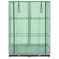 Hochbeet mit Gewächshausaufsatz 80x40x123 cm WeiÃŸ Rattan-Optik, platzsparendes Pflanzbeet aus PP & Eisenrohr für Balkon, Terrasse, Garten, mit LüftungsreiÃŸverschlüssen - Thumbnail 4