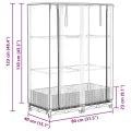 Hochbeet mit Gewächshausaufsatz 80x40x123 cm WeiÃŸ Rattan-Optik, platzsparendes Pflanzbeet aus PP & Eisenrohr für Balkon, Terrasse, Garten, mit LüftungsreiÃŸverschlüssen - Thumbnail 9
