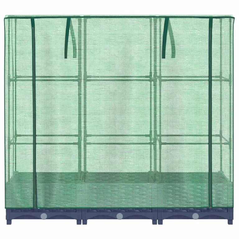 Hochbeet mit Gewächshausabdeckung 120Ã—40Ã—123 cm grau Rattanoptik stabil Eisenrohr PP für Balkon Garten Terrasse Kräuter Gemüse Blumen – Bild 4