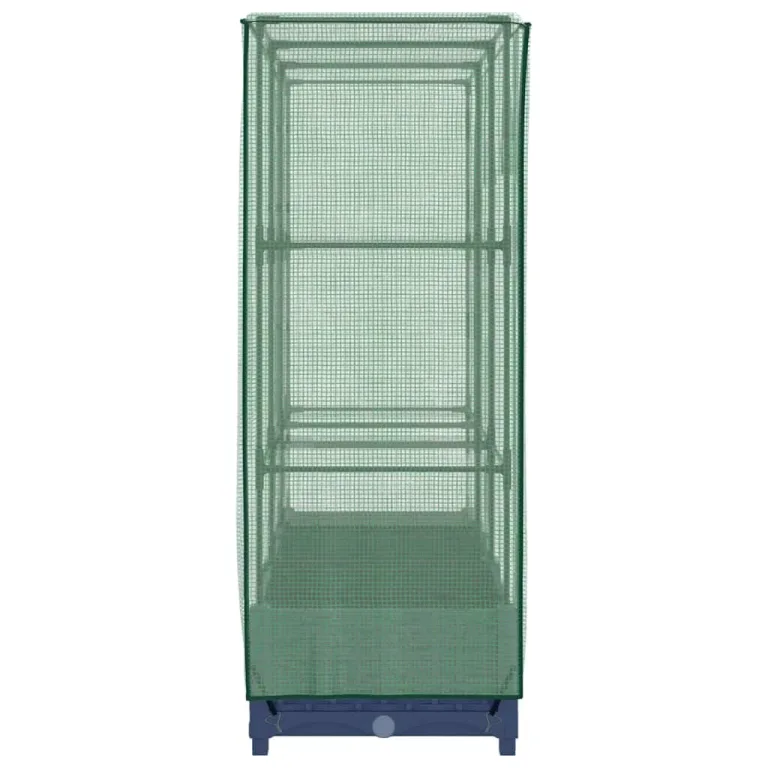 Hochbeet mit Gewächshausabdeckung 120Ã—40Ã—123 cm grau Rattanoptik stabil Eisenrohr PP für Balkon Garten Terrasse Kräuter Gemüse Blumen – Bild 5