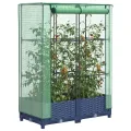 Hochbeet mit Gewächshausaufsatz 80x40x123 cm, Rattan-Optik, Eisenrahmen, PE-Aufsatz, Balkon Garten Terrasse - Thumbnail 1