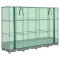 Hochbeet mit Gewächshausaufsatz 160x40x123 cm Rattan-Optik aus PP und robustem Eisenrohr platzsparendes Hochbeet für Garten Terrasse und Balkon Modernes Design - Thumbnail 2