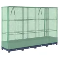 Hochbeet mit Gewächshausabdeckung 160x40x123 cm Rattanoptik Blaugrau Eisenrohr Stabiler Blumenkübel für Balkon Garten Terrasse Modernes Design und Langlebigkeit - Thumbnail 6