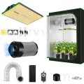 Grow Tent Complete Setup, 100W Full Spectrum LED Grow Light &48"x24"x60"Grow Tent Bundle, 10.2 cm Efficient Airflow Ventilation System with Soundproof Duct Connector - Thumbnail 1