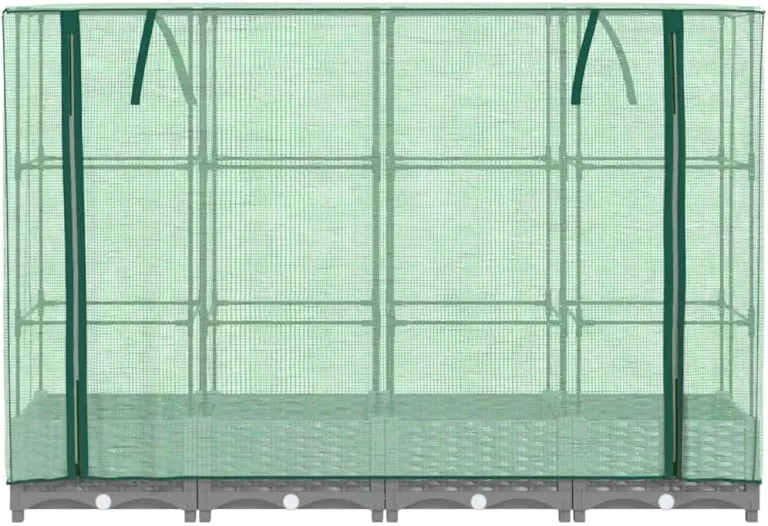 Balkon Hochbeet, Pflanzkübel, Stabil Hochbeete, Pflanzbeet, Hochbeet mit Gewächshaus Aufsatz Rattan Optik 160x40x123 cm Für Terrasse, Gartencenter, Dachgarten, Einfache Montage – Bild 5
